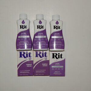 6 RIT PURPLE Fabric Dye - 8oz Liquid & 1 1/8oz Powder - Cotton Wool Nylon